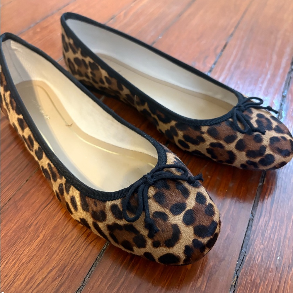 Ann Taylor Leopard Print Ballet Flats - Brown & Black